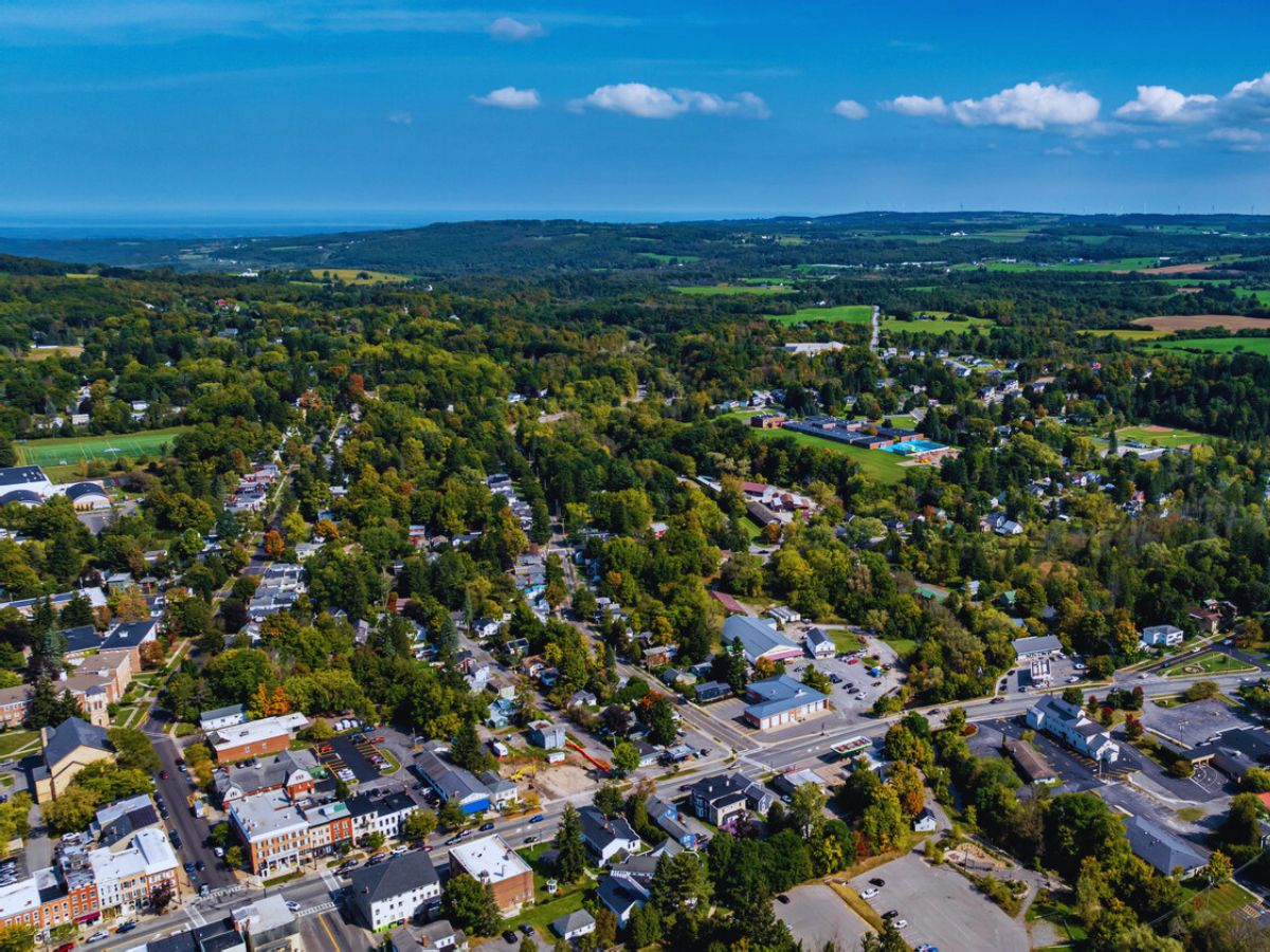 Aerial photo of Cazenovia Lake located in Town of Cazenovia, Madison County, NY